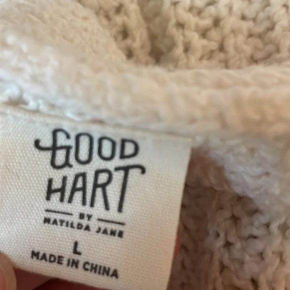 Good Hart Matilda Jane women’s Large  cardigan sweater knit tassel cream ivory - Picture 5 of 7